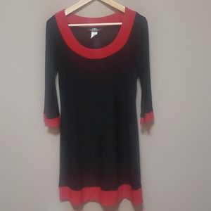 B. Moss dress, size S, black with red